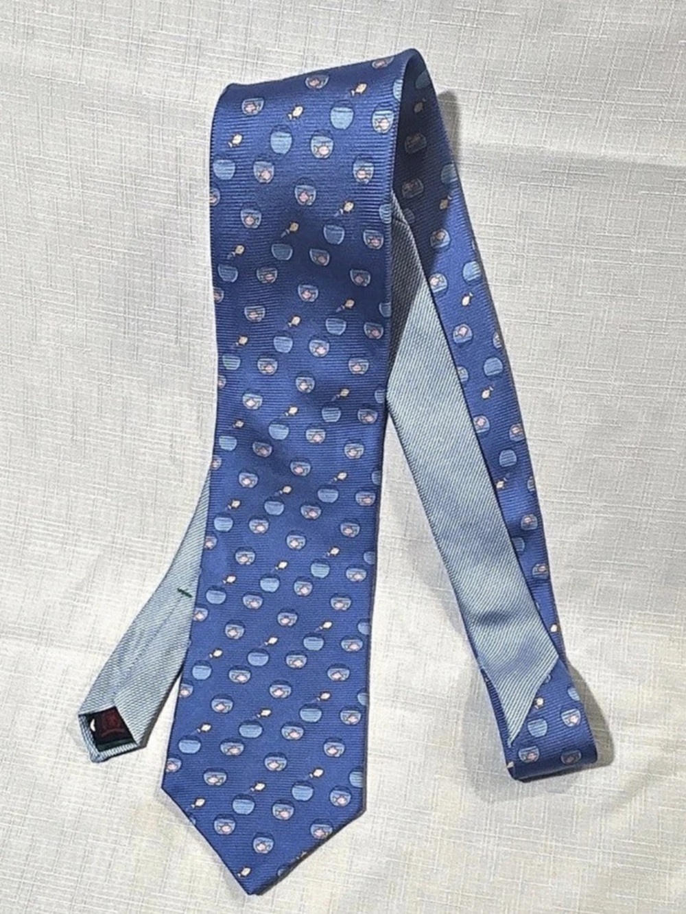 Tommy Hilfiger Fishbowl Novelty Silk Tie Men's Geometric Tie in Blue NWT